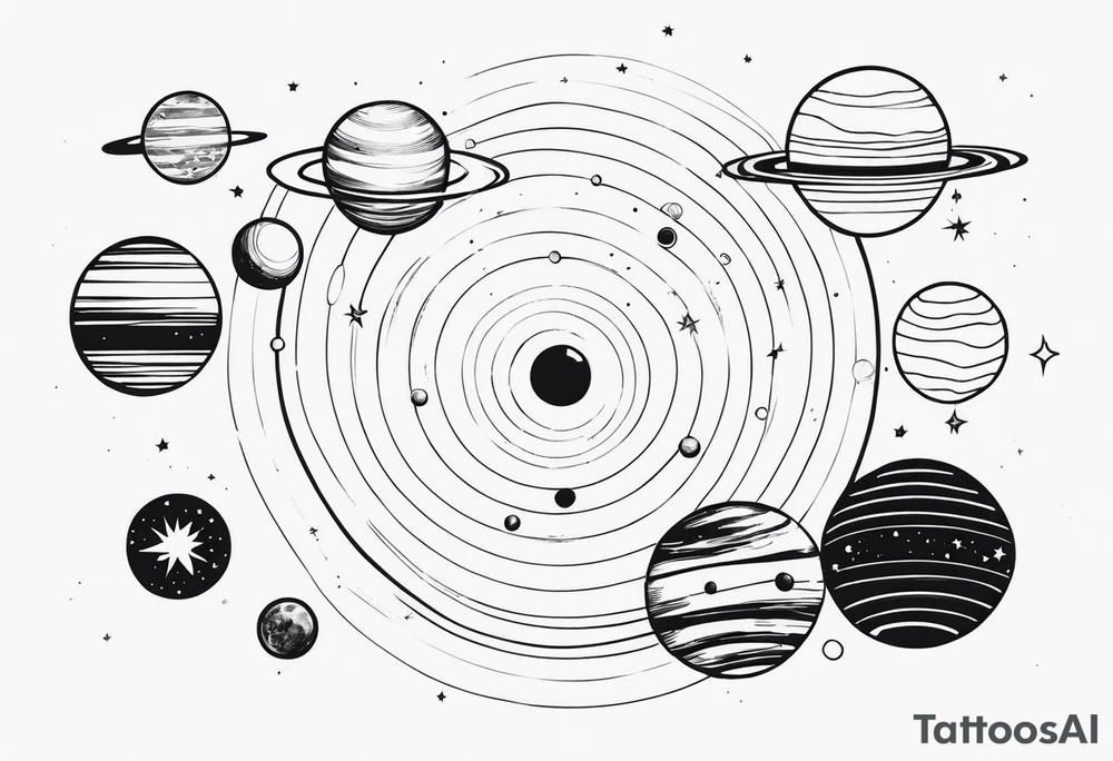 solar system tattoo idea