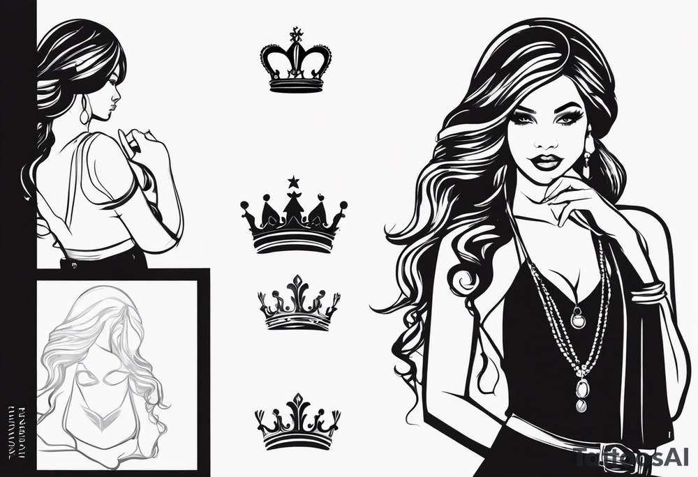 I want you to create me a tattoo with a name Jasmyne with a crown tattoo idea