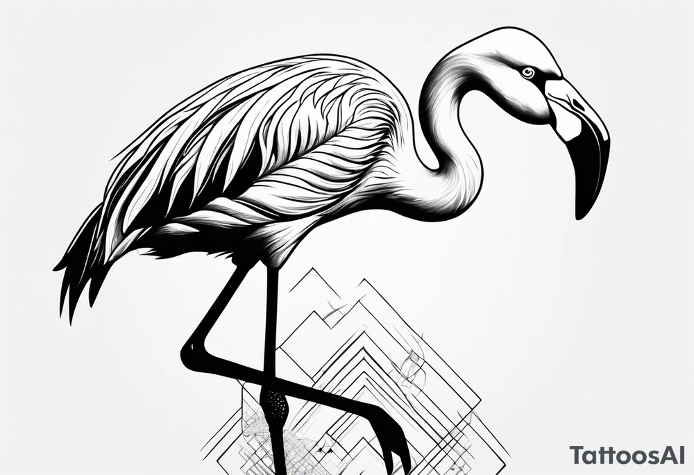 cute flamingo tattoo idea