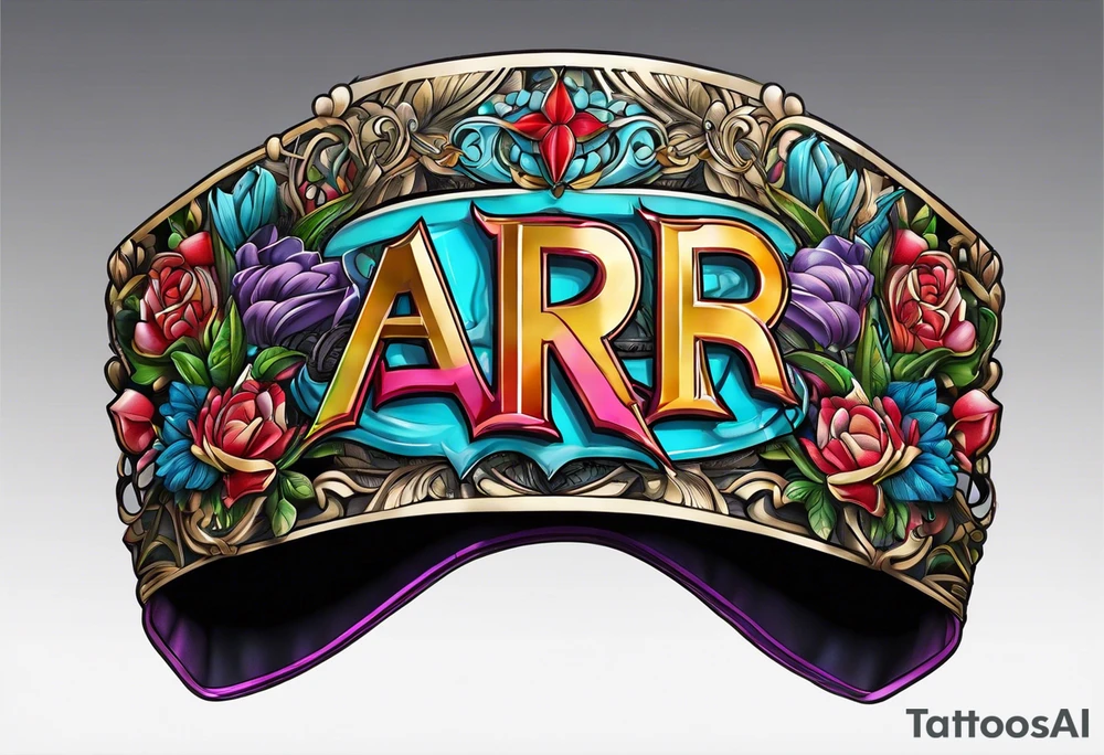 A headband with the letters AR in the middle tattoo idea