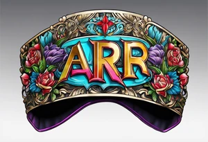 A headband with the letters AR in the middle tattoo idea