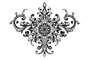 mytical shaman and mytolog style ornament with ancient rhyme tattoo idea