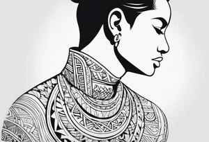 Polynesian neck to chin tattoo tattoo idea