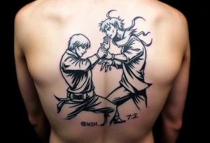 Anime fight scene tattoo idea