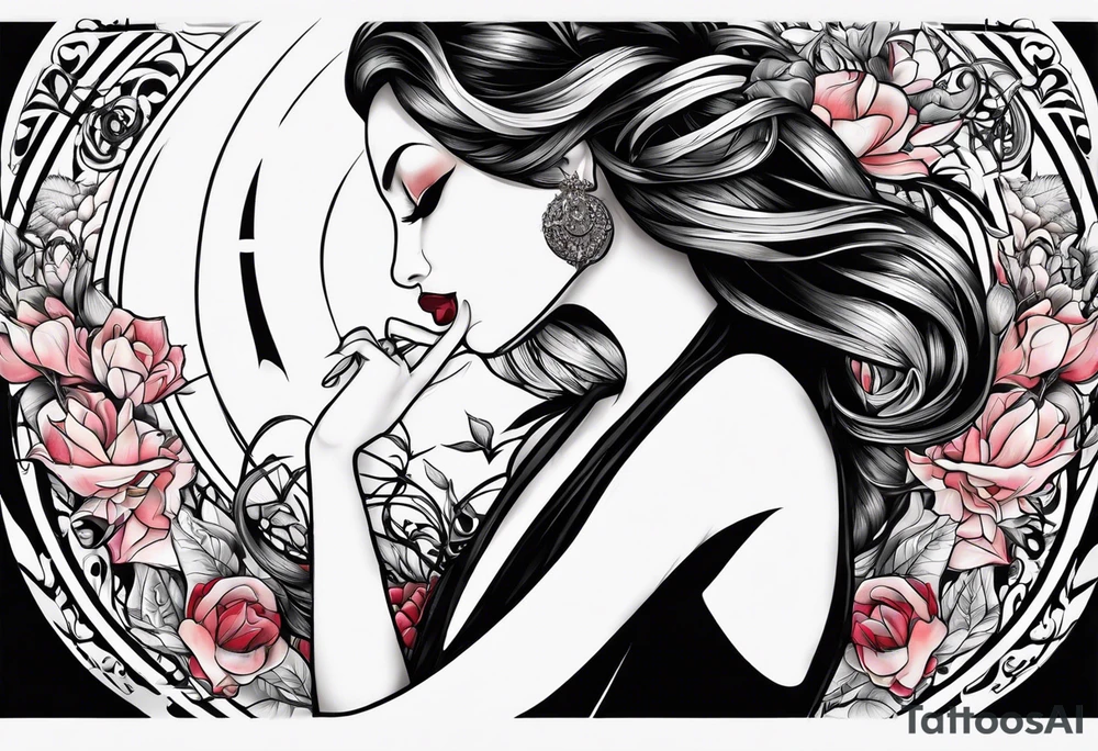 Hush Shhh finger to lips tattoo idea