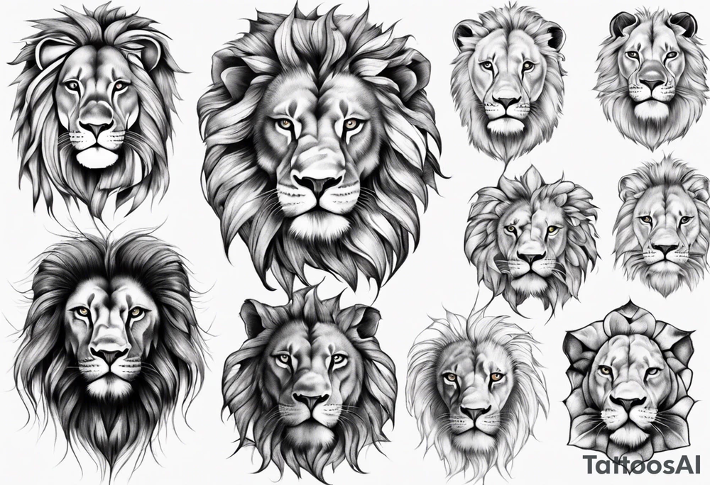 lion face realism tattoo idea