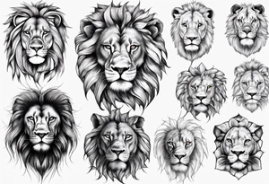 lion face realism tattoo idea