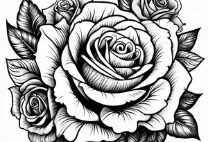 The name “Abel” surrounded by roses tattoo idea