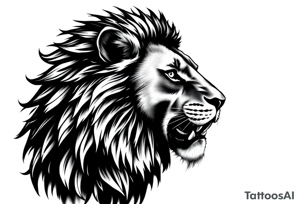powerful lion tattoo idea