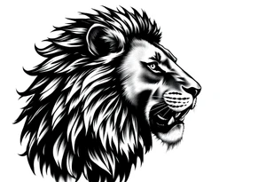 powerful lion tattoo idea