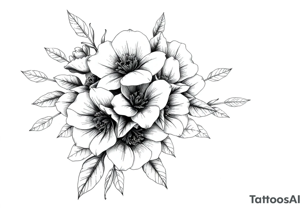 bouquet of flowers tattoo idea