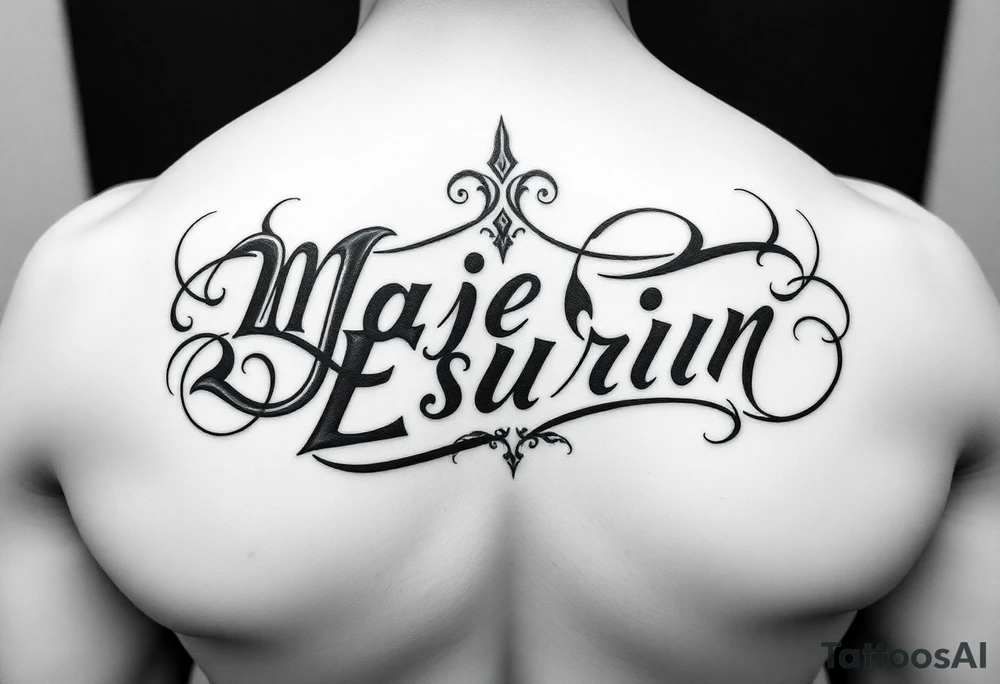 Majestic English writing Sabrina esquival perez tattoo idea
