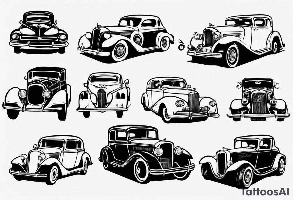 vintage classic car tattoo idea