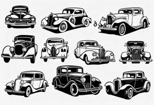 vintage classic car tattoo idea