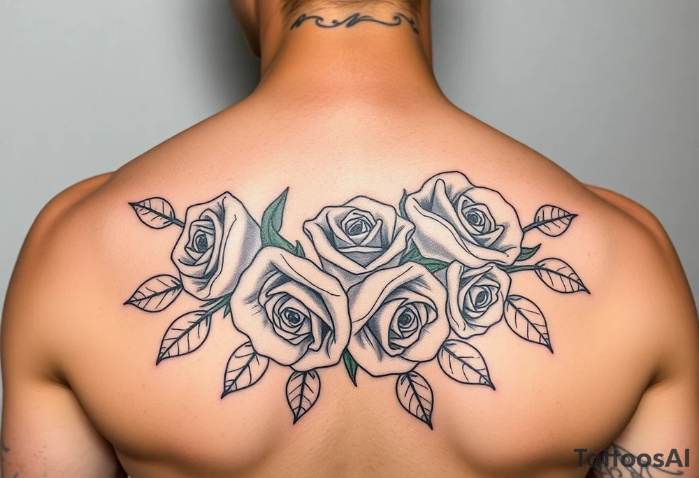 Daniya singleton with roses around it tattoo idea