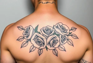 Daniya singleton with roses around it tattoo idea