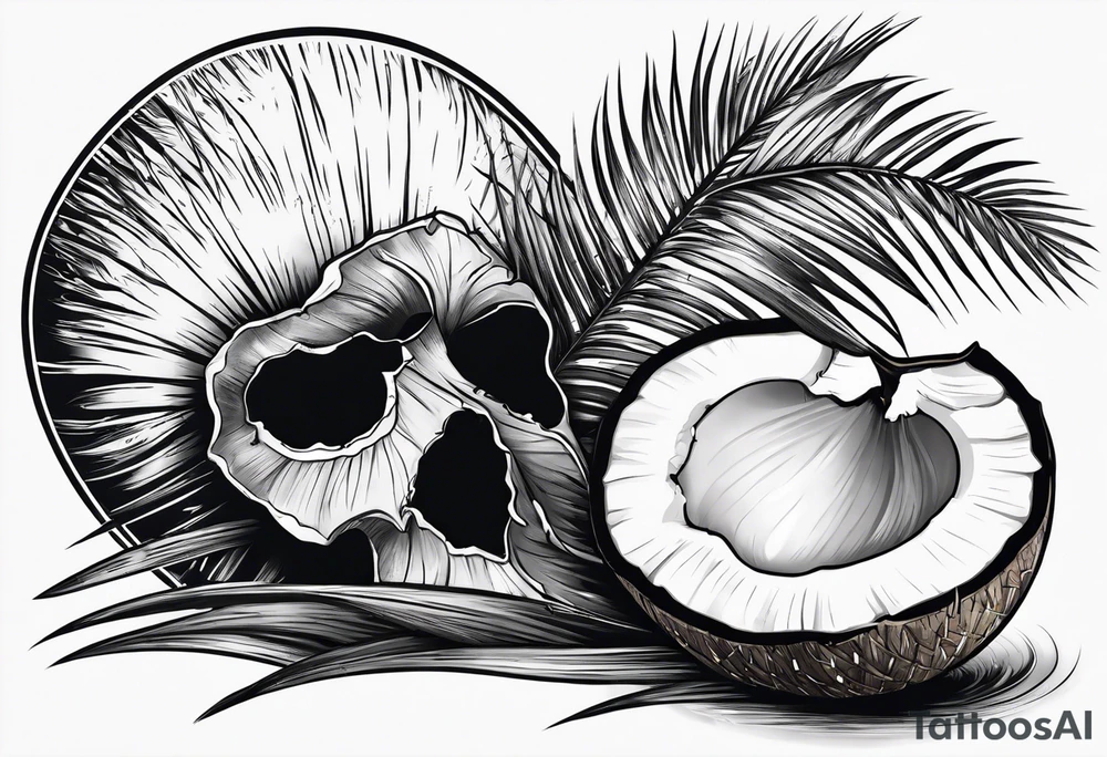 coconut split open tattoo idea