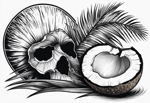 coconut split open tattoo idea