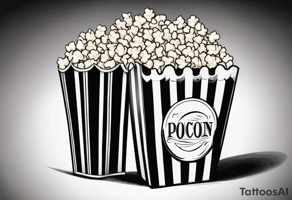 Popcorn box with vertical stripes tattoo idea