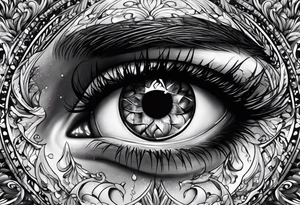 Bleeding eye rolling into head tattoo idea