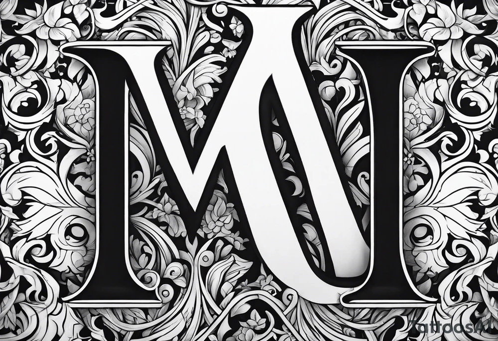 Intertwined letter M letter S tattoo idea