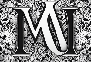 Intertwined letter M letter S tattoo idea