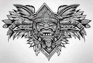 Simple Aztec tribal for left shoulder tattoo idea