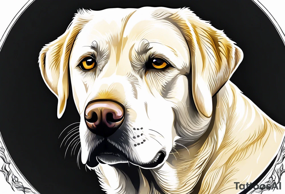One happy light colored yellow labrador retriever. tattoo idea One happy light colored yellow labrador retriever. tattoo idea