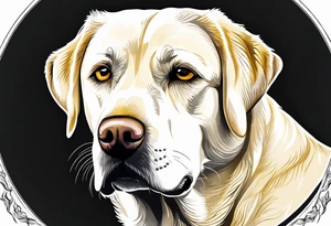 One happy light colored yellow labrador retriever. tattoo idea