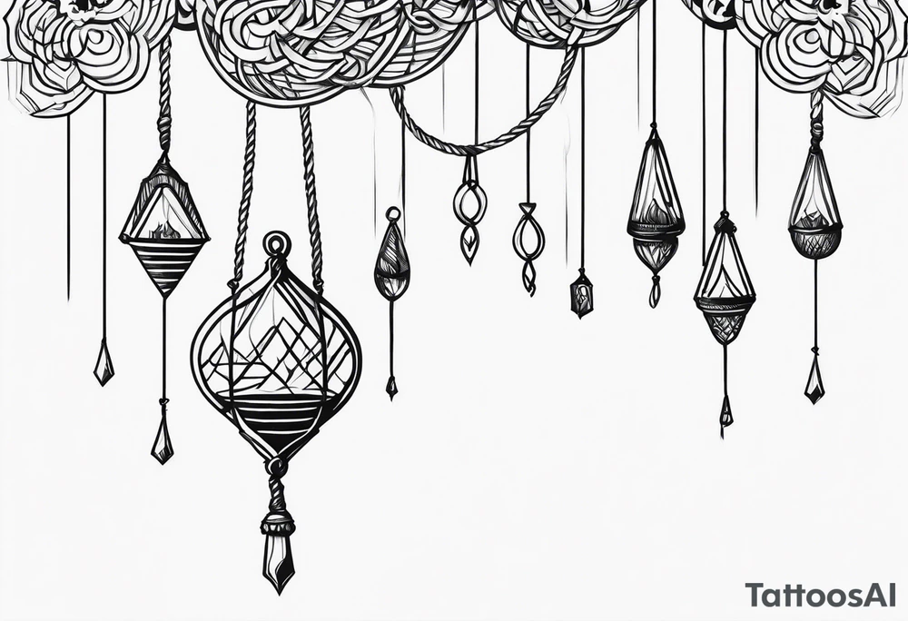 hanging rope shadow tattoo idea