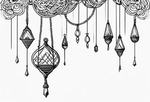 hanging rope shadow tattoo idea