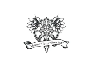 Irish family symbol with daughters names tattoo idea