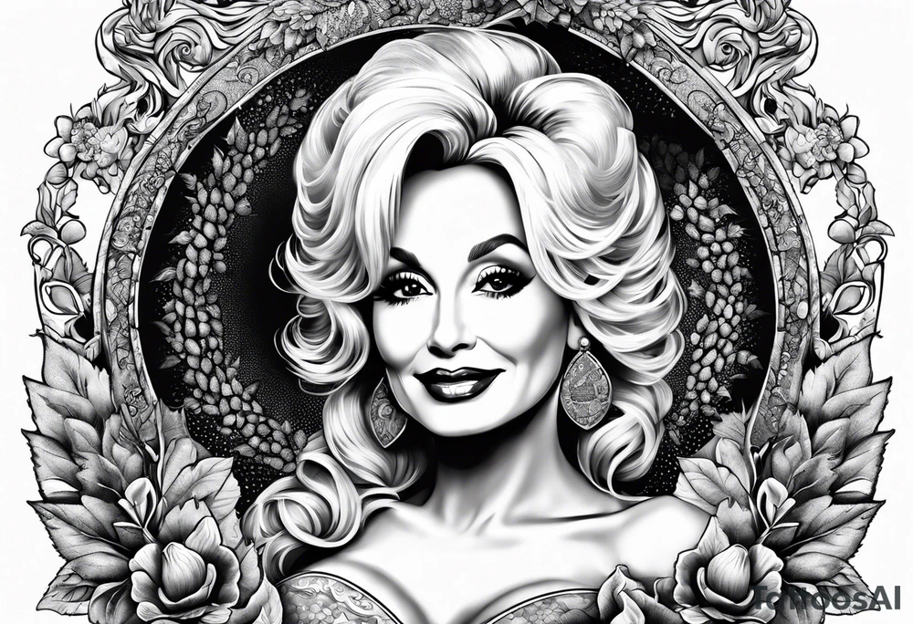 Dolly Parton holding an acorn tattoo idea