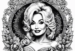 Dolly Parton holding an acorn tattoo idea