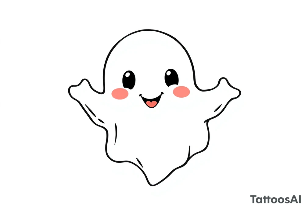 Smiley Cute ghost tattoo idea