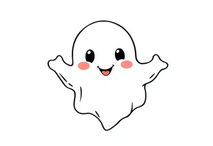 Smiley Cute ghost tattoo idea
