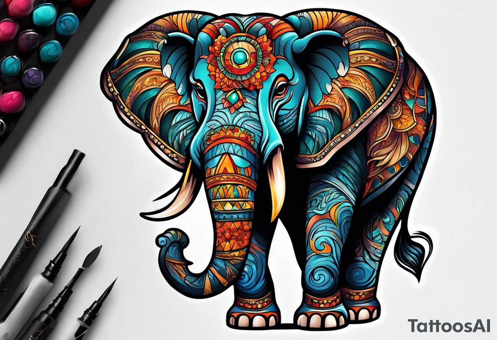 Angry elephant tattoo idea