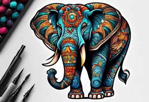 Angry elephant tattoo idea