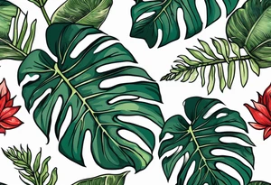 monstera leaf tattoo idea