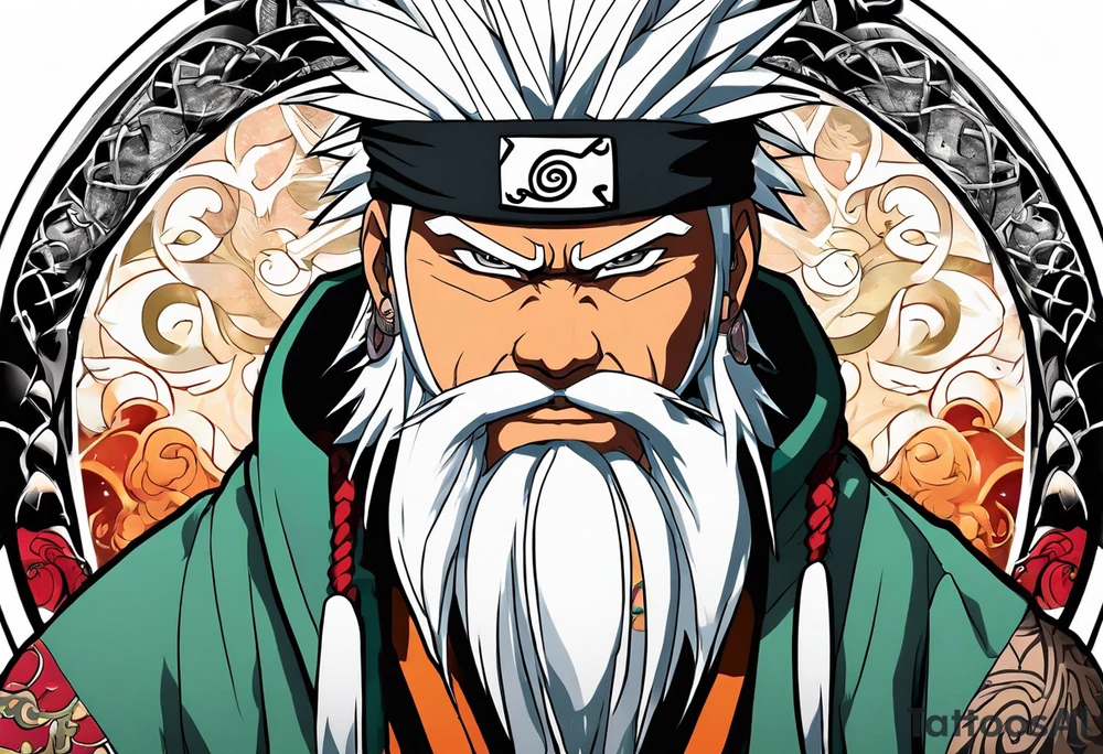 Jiraiya in Sage mode from the anime naruto tattoo idea