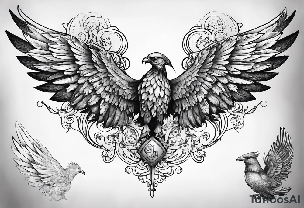 The word Glenn with wings tattoo idea