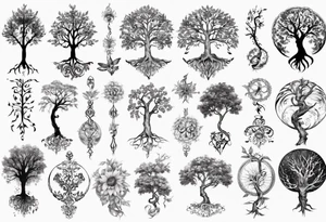Tree of life long stem tattoo idea