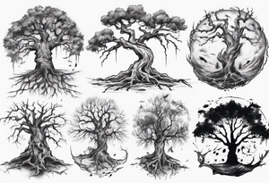 Dying tree tattoo idea