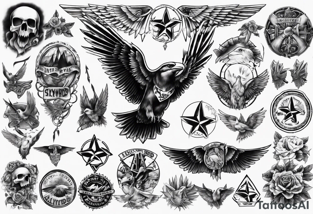 highly detailed free bird
 Lynyrd Skynyrd tattoo idea