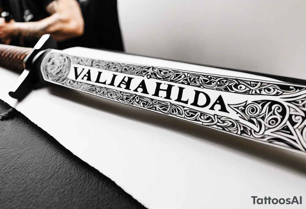 Valhalla sword tattoo idea