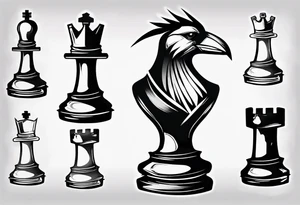 a rook from chess that is mostly sketched out tattoo idea