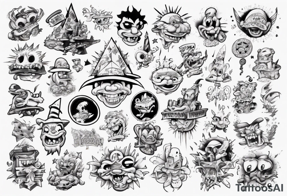 1990 nickelodeon theme montage tattoo idea
