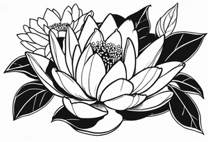 Water lily and holly berry birth flowers intertwined tattoo idea