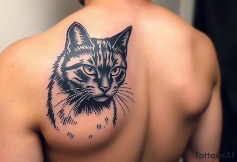 Black cat tattoo idea