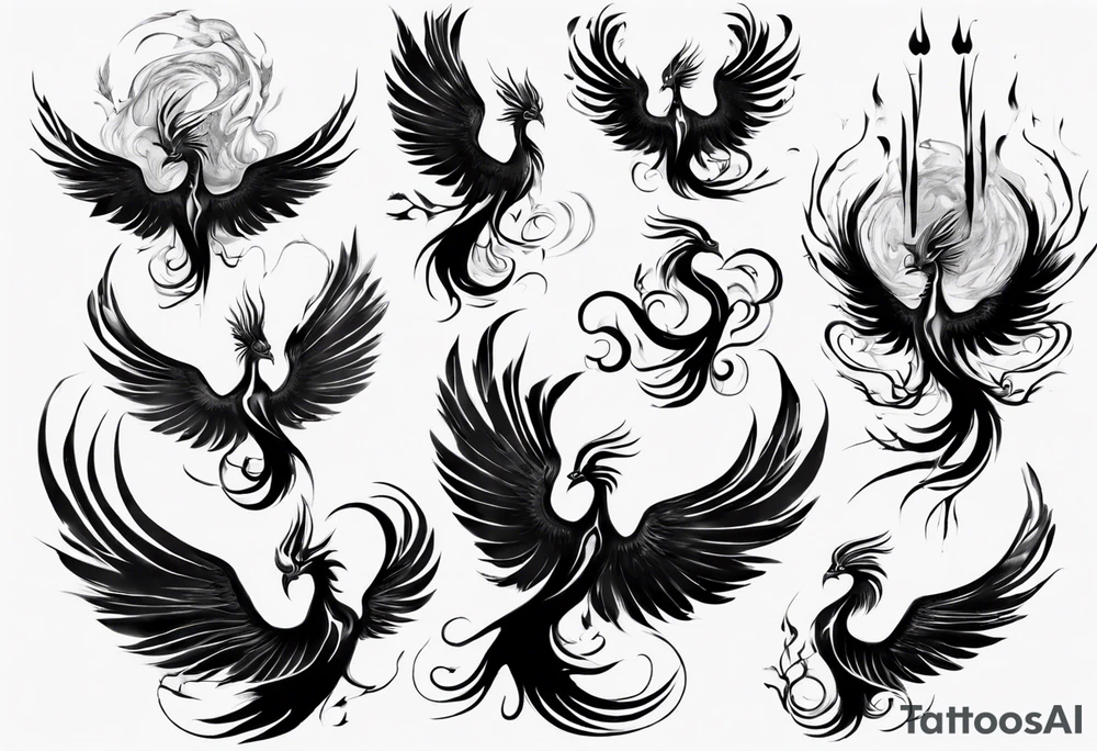 Spiritual phoenix tattoo idea